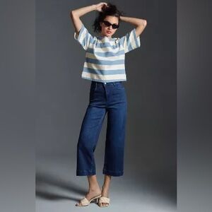 Pilcro The Skipper High Rise Crop Wide Leg Jeans - Denim Dark 29 Tall